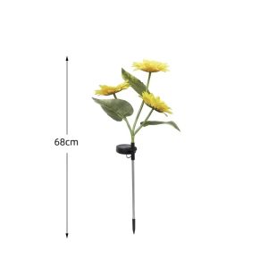 PTZ Solar Powered LED Sunflower Garden Lights - Realistic Nighttime Glow