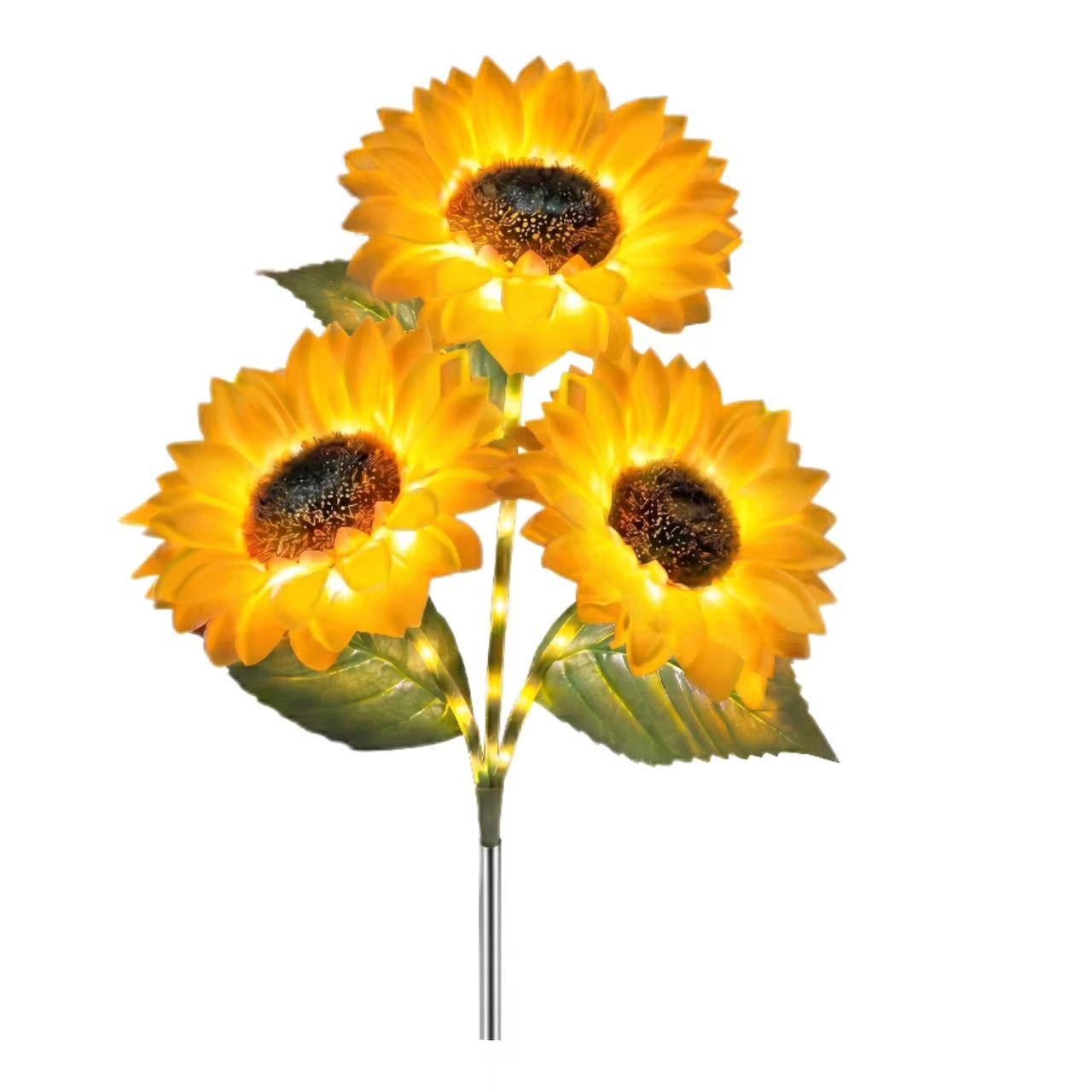 PTZ Solar Powered LED Sunflower Garden Lights - Realistic Nighttime Glow - Image 2